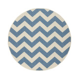 Courtyard Blue and Beige 4' x 4' Sisal Weave Round Outdoor Area Rug