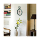 Stratton Home Decor Antique Teal Oval Clock