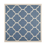 Courtyard Blue and Beige 5'3" x 5'3" Square Outdoor Area Rug