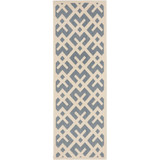 Courtyard Blue and Bone 2'3" x 14' Runner Outdoor Area Rug