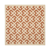Courtyard Terracotta and Bone 6'7" x 6'7" Square Outdoor Area Rug