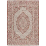 Courtyard Light Beige and Terracotta 6'7" x 9'6" Sisal Weave Outdoor Area Rug