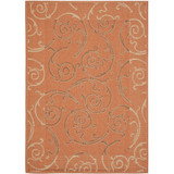 Courtyard Terracotta and Cream 2'7" x 5' Outdoor Area Rug