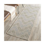Courtyard Beige and Aqua 2'3" x 6'7" Sisal Weave Runner Outdoor Area Rug