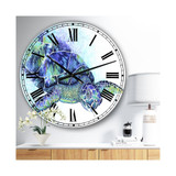 Sea Turtle Oversized Cottage Wall Clock - 36" x 28" x 1"
