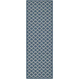 Courtyard Navy and Beige 2'3" x 18' Sisal Weave Runner Outdoor Area Rug