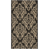 Courtyard Black and Creme 2' x 3'7" Outdoor Area Rug