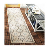 Courtyard Beige and Dark Beige 2'3" x 8' Runner Outdoor Area Rug