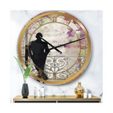 Waiting in Paris Oversized Traditional Wall Clock - 36" x 28" x 1"