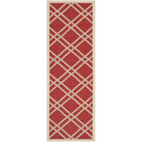 Courtyard Red and Bone 2'3" x 6'7" Sisal Weave Runner Outdoor Area Rug
