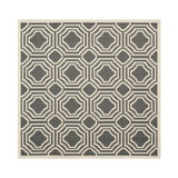 Courtyard Anthracite and Beige 5'3" x 5'3" Square Outdoor Area Rug