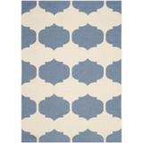 Courtyard Beige and Blue 6'7" x 9'6" Outdoor Area Rug