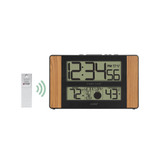 Atomic Digital Clock with Temperature and Moon Phase, Oak finish