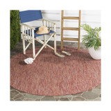 Courtyard Red 6'7" x 6'7" Sisal Weave Round Outdoor Area Rug
