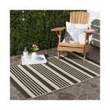 Courtyard Black and Bone 4' x 5'7" Sisal Weave Outdoor Area Rug