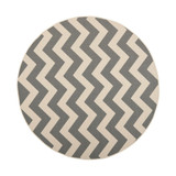 Courtyard Gray and Beige 4' x 4' Round Outdoor Area Rug