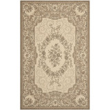 Courtyard Creme and Brown 4' x 5'7" Sisal Weave Outdoor Area Rug