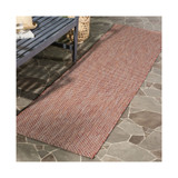 Courtyard Red and Beige 2'3" x 8' Sisal Weave Runner Outdoor Area Rug