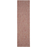 Courtyard Red and Beige 2'3" x 8' Sisal Weave Runner Outdoor Area Rug