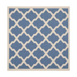 Courtyard Blue and Beige 5'3" x 5'3" Sisal Weave Square Outdoor Area Rug