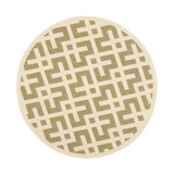 Courtyard Green and Bone 5'3" x 5'3" Round Outdoor Area Rug