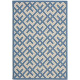 Courtyard Beige and Blue 5'3" x 7'7" Outdoor Area Rug