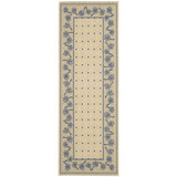 Courtyard Ivory and Blue 2'3" x 6'7" Runner Outdoor Area Rug