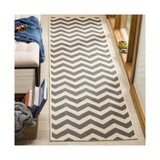 Courtyard Grey and Beige 2'3" x 8' Runner Outdoor Area Rug