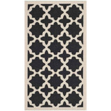 Courtyard Black and Beige 6'7" x 9'6" Sisal Weave Outdoor Area Rug