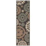 Alfresco ALF-9668 Black 2'3" x 7'9" Runner Area Rug, Indoor/Outdoor