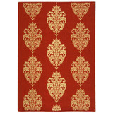 Courtyard Red and Natural 2'3" x 12' Runner Outdoor Area Rug