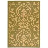 Courtyard Olive and Natural 6'7" x 6'7" Square Outdoor Area Rug