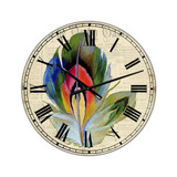 Colorful Elegant Feather II Large Cottage Wall Clock - 36" x 28" x 1"