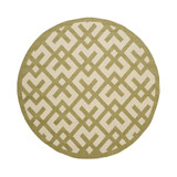 Courtyard Beige and Green 6'7" x 6'7" Sisal Weave Round Outdoor Area Rug