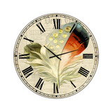 Colorful Elegant Feather IV Large Cottage Wall Clock - 36 x 36