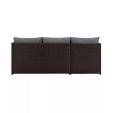 74" Menton Steel Polyester Upholstered 2-Seater and Lounge Chair with Coffee Table