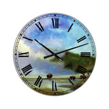 Yellowstone Buffalo Landscape Large Lake House Wall Clock - 36" x 28" x 1"