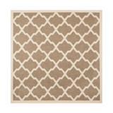 Courtyard Brown and Bone 7'10" x 7'10" Square Outdoor Area Rug