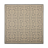 Courtyard Gray and Cream 6'7" x 6'7" Sisal Weave Square Outdoor Area Rug