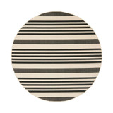 Courtyard Black and Bone 6'7" x 6'7" Sisal Weave Round Outdoor Area Rug