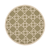 Courtyard Green and Beige 6'7" x 6'7" Round Outdoor Area Rug