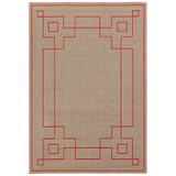 Alfresco ALF-9633 Rust 3' x 5'6" Area Rug, Indoor/Outdoor