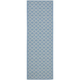 Courtyard Blue and Beige 2'3" x 16' Sisal Weave Runner Outdoor Area Rug