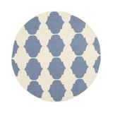 Courtyard Beige and Blue 5'3" x 5'3" Round Outdoor Area Rug
