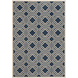 Courtyard Navy and Beige 6'7" x 9'6" Outdoor Area Rug