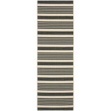 Courtyard Black and Bone 2'3" x 12' Sisal Weave Runner Outdoor Area Rug