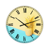 Pink and Blue Pineapple Large Modern Wall Clock - 36" x 28" x 1"