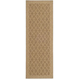 Courtyard Dark Beige and Beige 2'7" x 8'2" Runner Outdoor Area Rug
