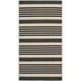 Courtyard Black and Bone 2'7" x 5' Sisal Weave Outdoor Area Rug