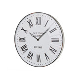 28" Farmhouse Metal Enamel Wall Clock